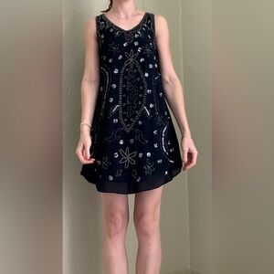 Navy Mini Dress size Small - Glitter Sparkle New Years Eve Dresss